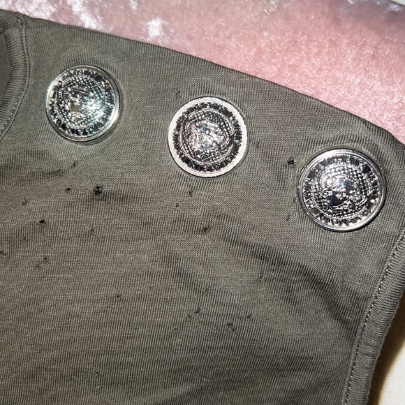 Balmain Green Cotton Jersey Velvet Crest - Picture 6 of 9